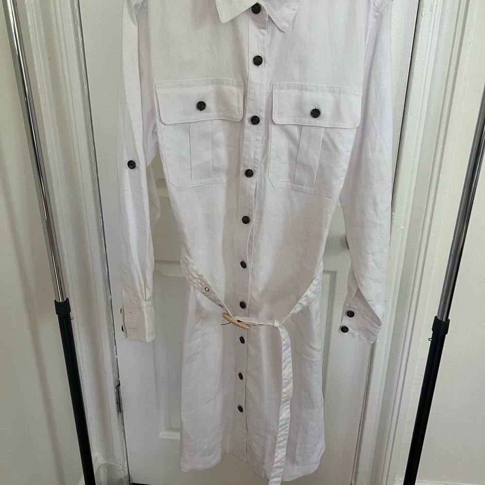 Banana Republic Light Gray Shirt Dress